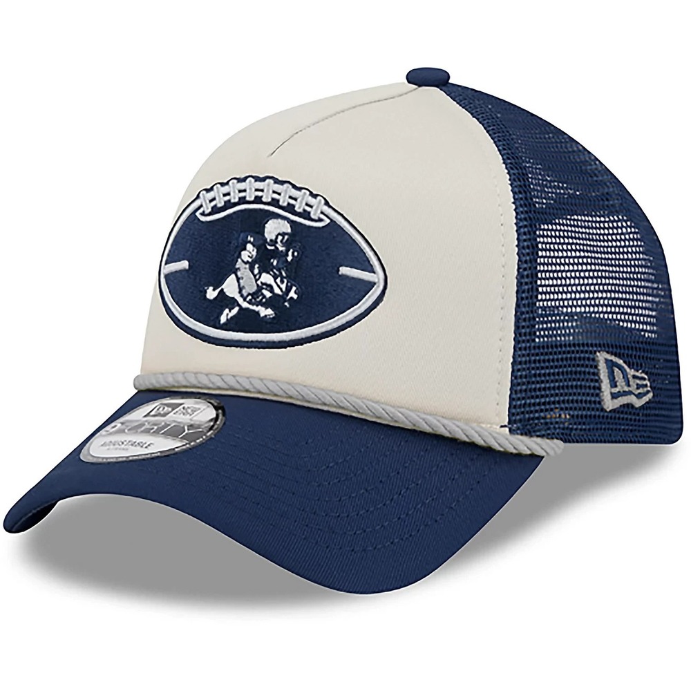 New Era Indianapolis Colts 9FORTY A-Frame Trucker Hat Navy Cream Snapback Cap